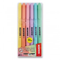 Zvýrazňovač Kores High Liner Pastel sada 6 barev