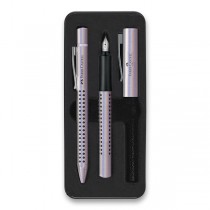 Sada Faber-Castell Grip Edition plnicí pero a kuličková tužka, výběr barev perleťová
