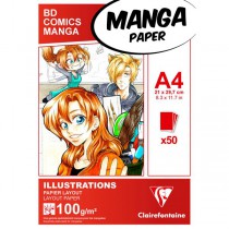 Blok Clairefontaine Manga Illustrations A4, 50 listů, 100g