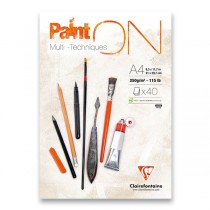 Blok Clairefontaine Paint on White A4, 40 listů, 250g