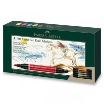 Popisovač Faber-Castell Pitt Artist Pen Dual Marker sada 5 ks