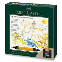 Popisovač Faber-Castell Pitt Artist Pen Dual Marker sada 10 ks