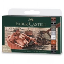 Popisovač Faber-Castell Pitt Artist Pen Brush Classic sada 8 ks, různé hroty