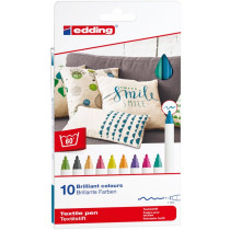 Popisovač na textil Edding 4600 - 10 rozšířených barev