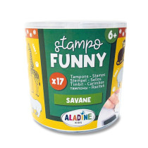 Razítka Aladine Stampo Funny Safari, 17 ks