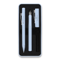 Sada Faber-Castell Grip Edition 2010 plnicí pero a kuličkové pero, výběr barev světle modrá