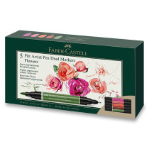 Popisovač Faber-Castell Pitt Artist Pen Dual Marker Flowers sada 5 ks