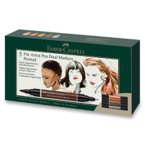 Popisovač Faber-Castell Pitt Artist Pen Dual Marker Portrait sada 5 ks