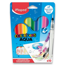 Dětské fixy Maped Color´Peps Aqua sada 10 barev + vodní štětec