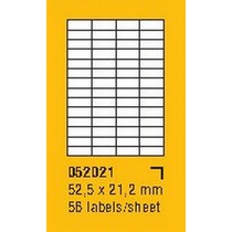Etikety na archu SOREX - A4, 52,5 x 21,2mm, 5600 etiket