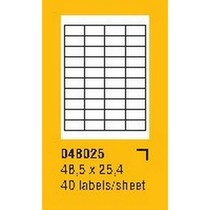 Etikety na archu SOREX - A4, 48,5 x 25,4mm, 4000 etiket